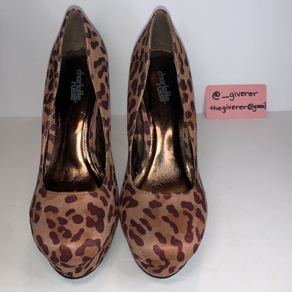 Charlotte Russe NWOT Leopard Platform Pump Heels - Picture 3 of 16